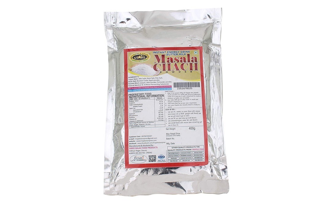 Tripple Star Masala Chach Powder    Pack  400 grams